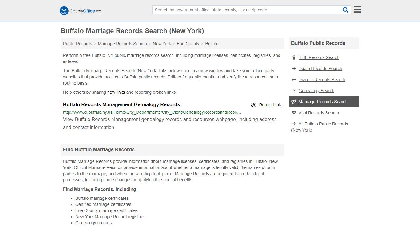 Marriage Records Search - Buffalo, NY (Marriage Licenses ...